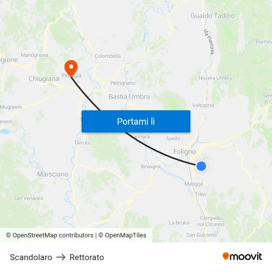 Scandolaro to Rettorato map