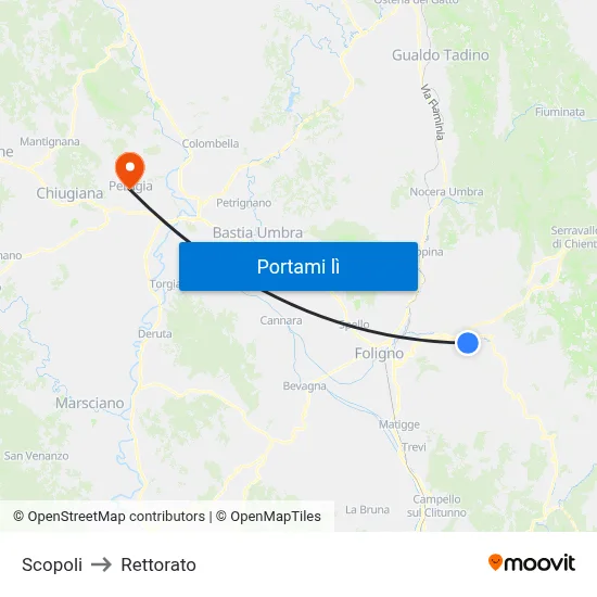 Scopoli to Rettorato map