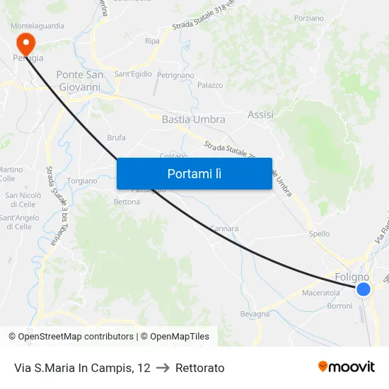 Via S.Maria In Campis, 12 to Rettorato map