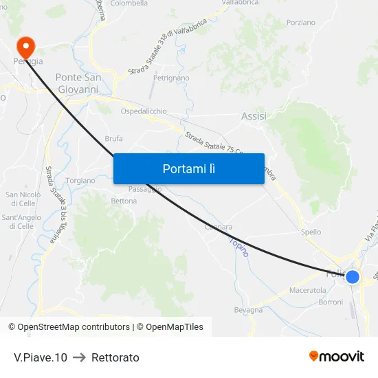 V.Piave.10 to Rettorato map