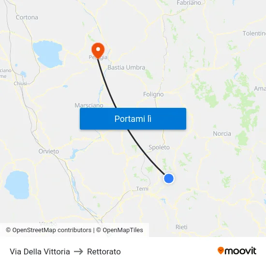 Via Della Vittoria to Rettorato map