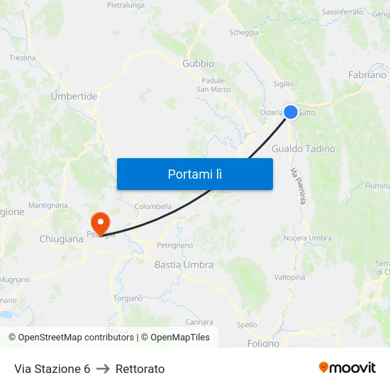Via Stazione 6 to Rettorato map