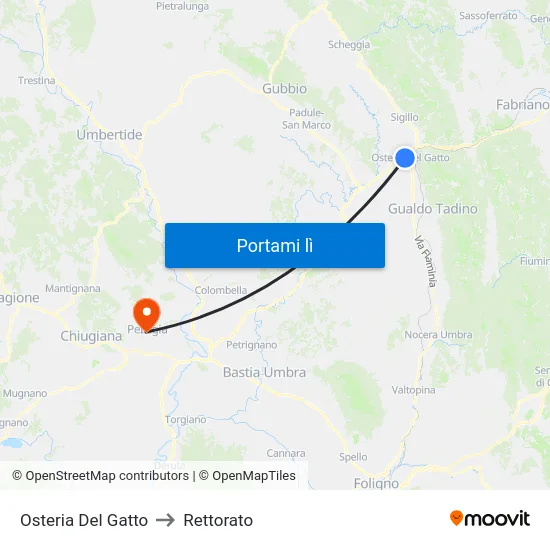 Osteria Del Gatto to Rettorato map