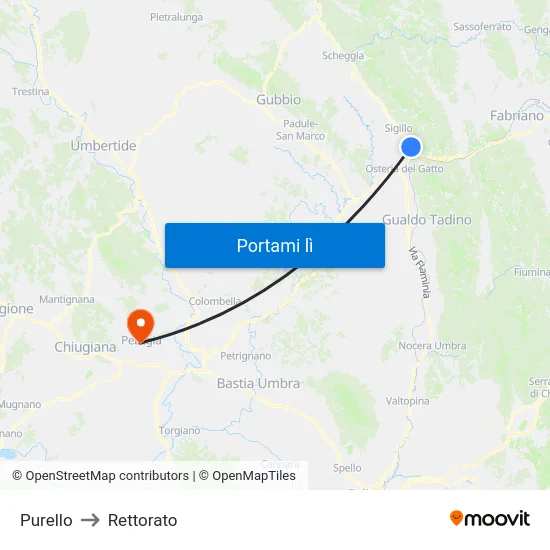 Purello to Rettorato map