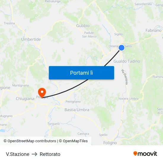 V.Stazione to Rettorato map
