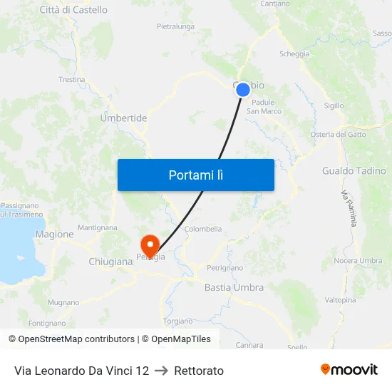 Via Leonardo Da Vinci 12 to Rettorato map