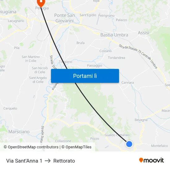 Via Sant'Anna 1 to Rettorato map