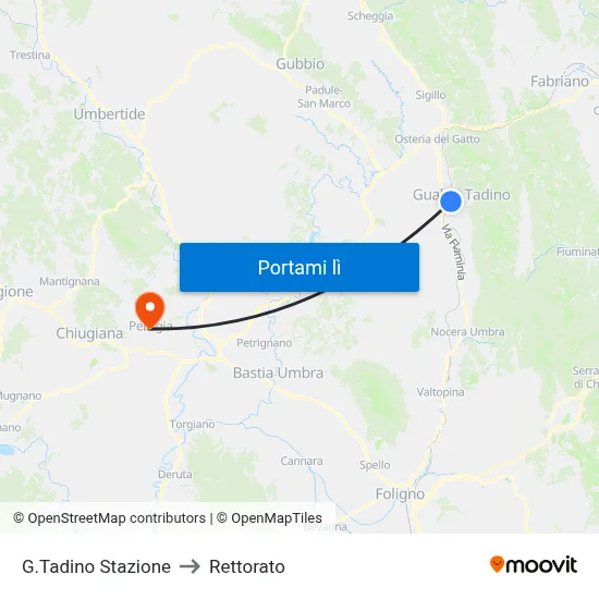 G.Tadino Stazione to Rettorato map
