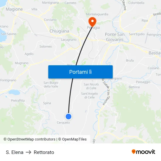 S. Elena to Rettorato map
