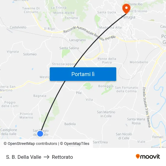 S. B. Della Valle to Rettorato map