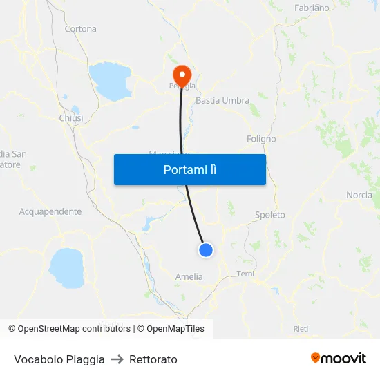 Vocabolo Piaggia to Rettorato map