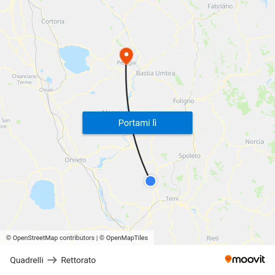 Quadrelli to Rettorato map