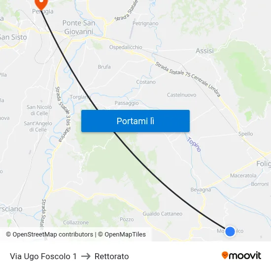 Via Ugo Foscolo 1 to Rettorato map