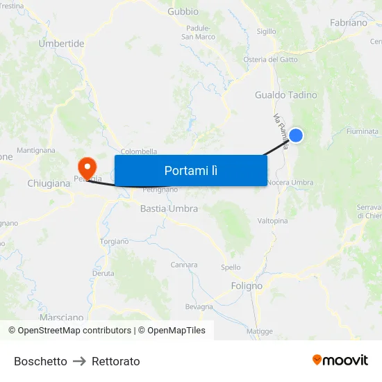 Boschetto to Rettorato map
