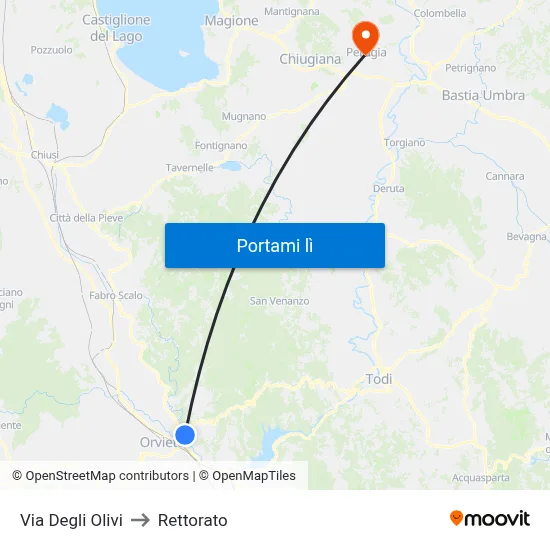 Via Degli Olivi to Rettorato map