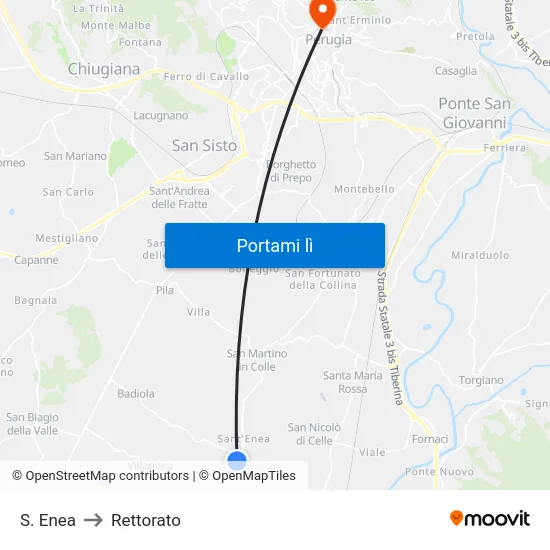 S. Enea to Rettorato map
