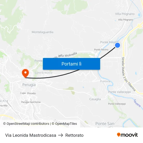 Via Leonida Mastrodicasa to Rettorato map