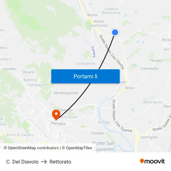 C. Del Diavolo to Rettorato map