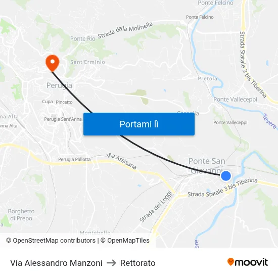 Via Alessandro Manzoni to Rettorato map