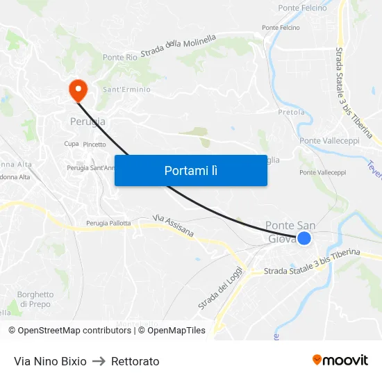 Via Nino Bixio to Rettorato map