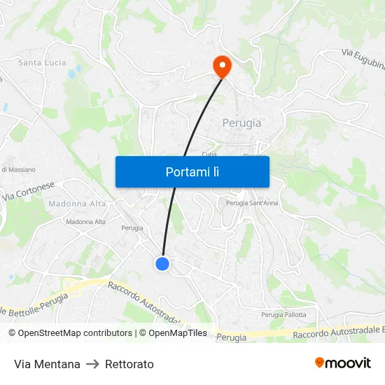 Via Mentana to Rettorato map