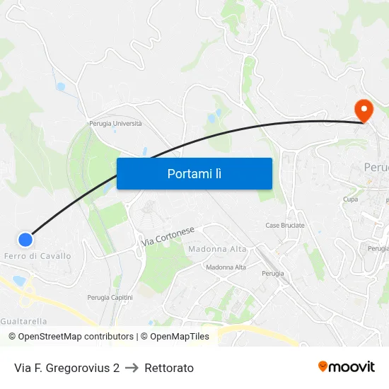 Via F. Gregorovius 2 to Rettorato map