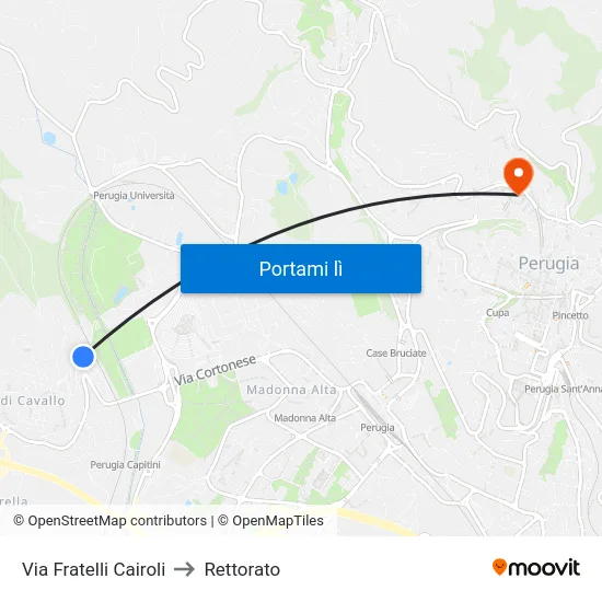 Via Fratelli Cairoli to Rettorato map