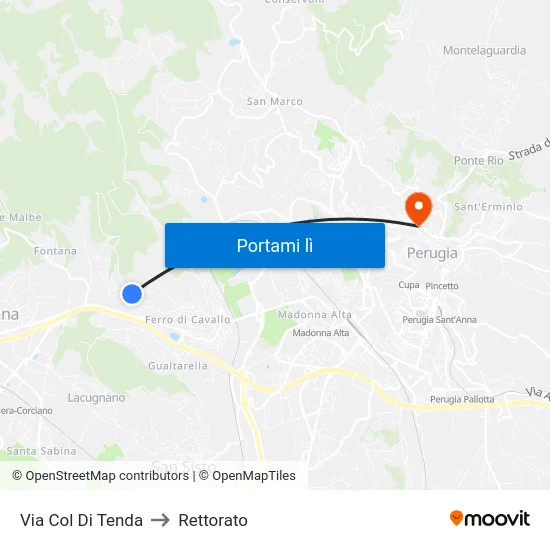 Via Col Di Tenda to Rettorato map