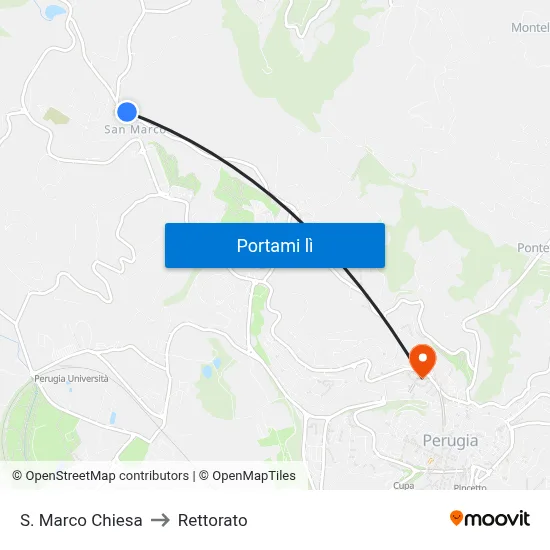 S. Marco Chiesa to Rettorato map