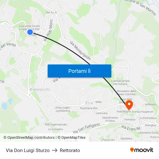 Via Don Luigi Sturzo to Rettorato map