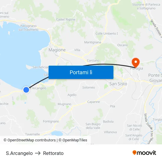 S.Arcangelo to Rettorato map