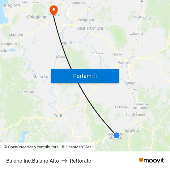 Baiano Inc.Baiano Alto to Rettorato map