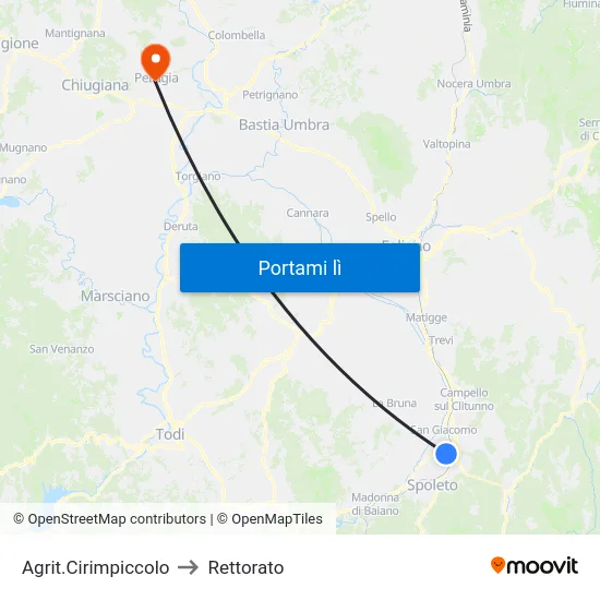 Agrit.Cirimpiccolo to Rettorato map