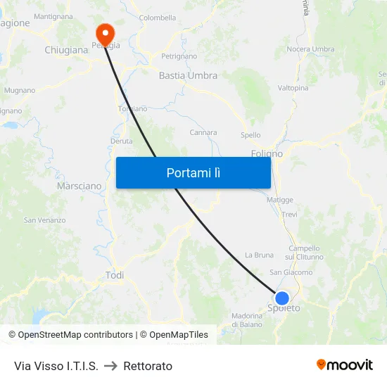 Via Visso I.T.I.S. to Rettorato map