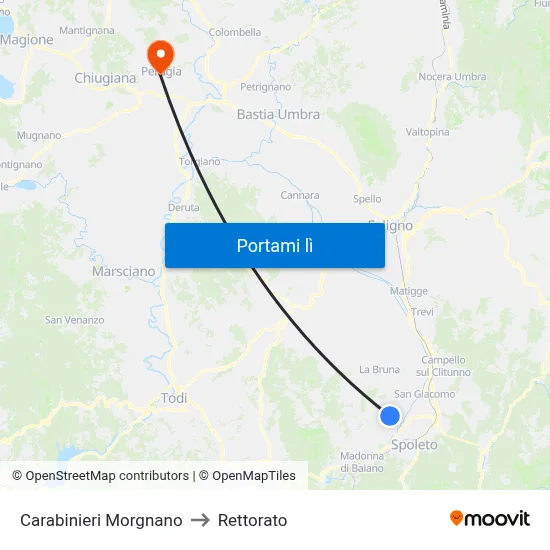 Carabinieri Morgnano to Rettorato map