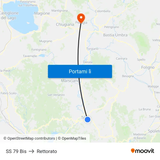 SS 79 Bis to Rettorato map