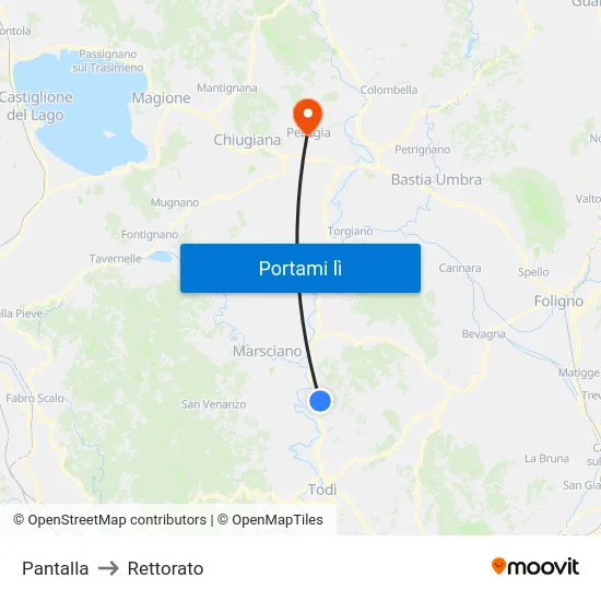 Pantalla to Rettorato map