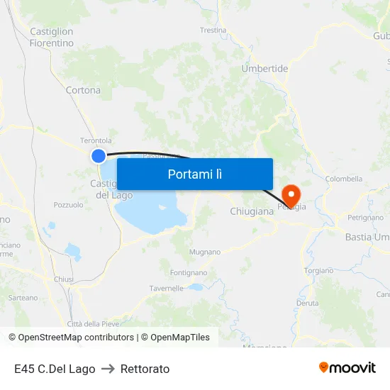 E45 C.Del Lago to Rettorato map