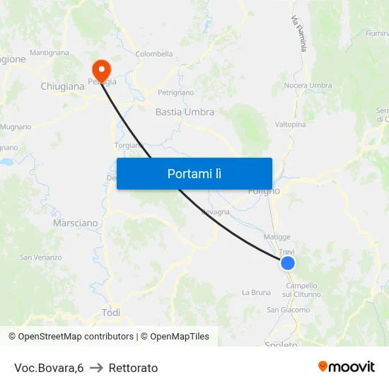 Voc.Bovara,6 to Rettorato map