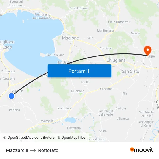 Mazzarelli to Rettorato map