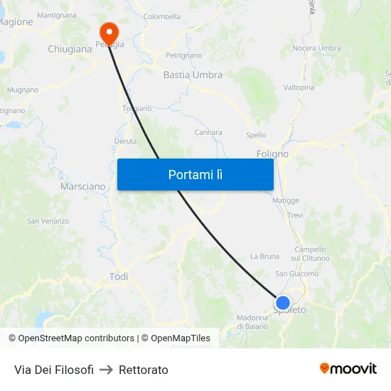 Via Dei Filosofi to Rettorato map