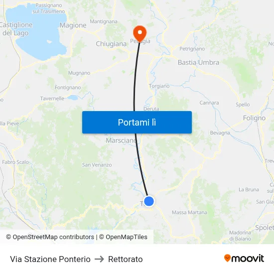 Via Stazione Ponterio to Rettorato map