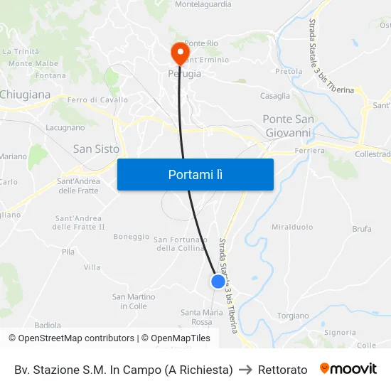 Bv. Stazione S.M. In Campo (A Richiesta) to Rettorato map