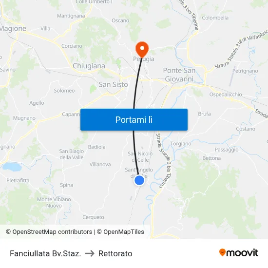 Fanciullata Bv.Staz. to Rettorato map