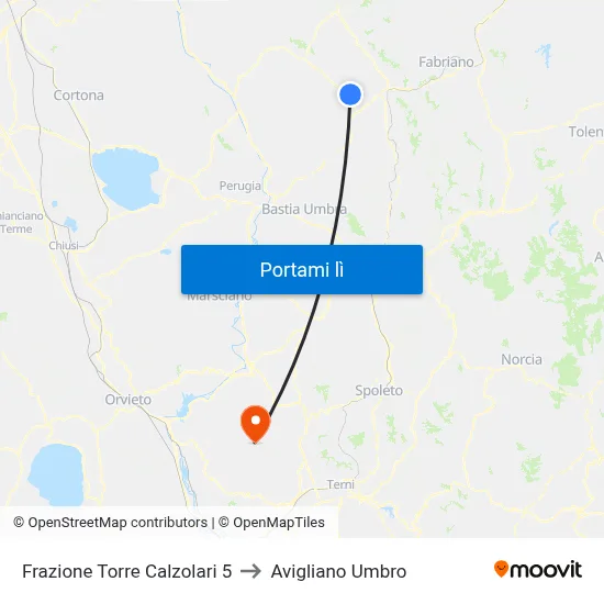 Frazione Torre Calzolari 5 to Avigliano Umbro map