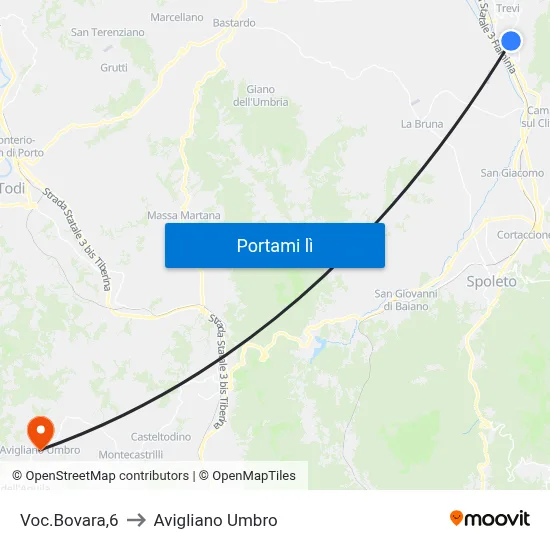 Voc.Bovara,6 to Avigliano Umbro map