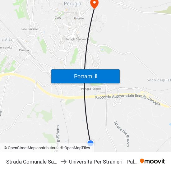 Strada Comunale San Vetturino, 5 to Università Per Stranieri - Palazzina Prosciutti map