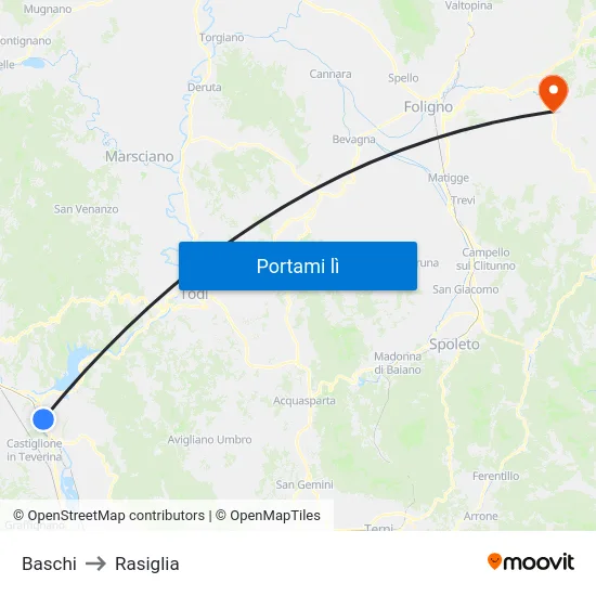 Baschi to Rasiglia map
