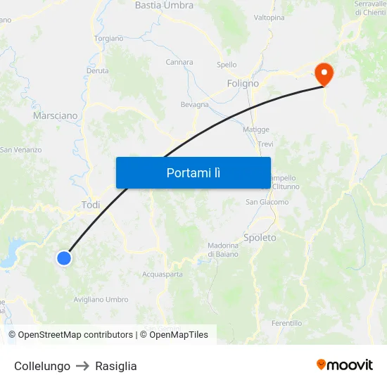 Collelungo to Rasiglia map