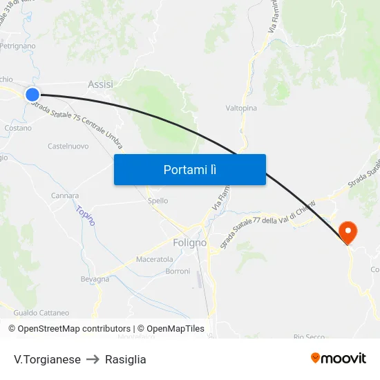 V.Torgianese to Rasiglia map